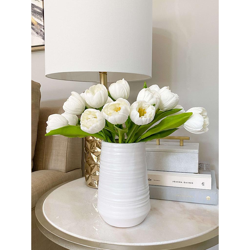 Bunch de 6 tulipanes abiertos blancos