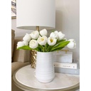 Bunch de 6 tulipanes abiertos blancos