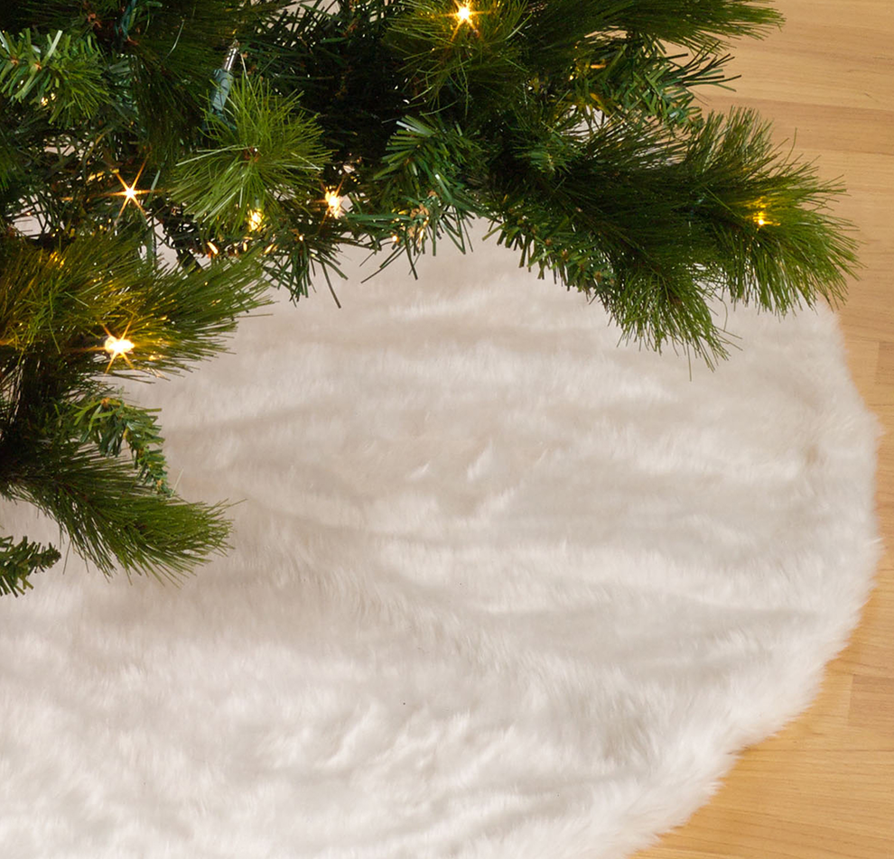 Falda oversized para arbol blanca faux fur