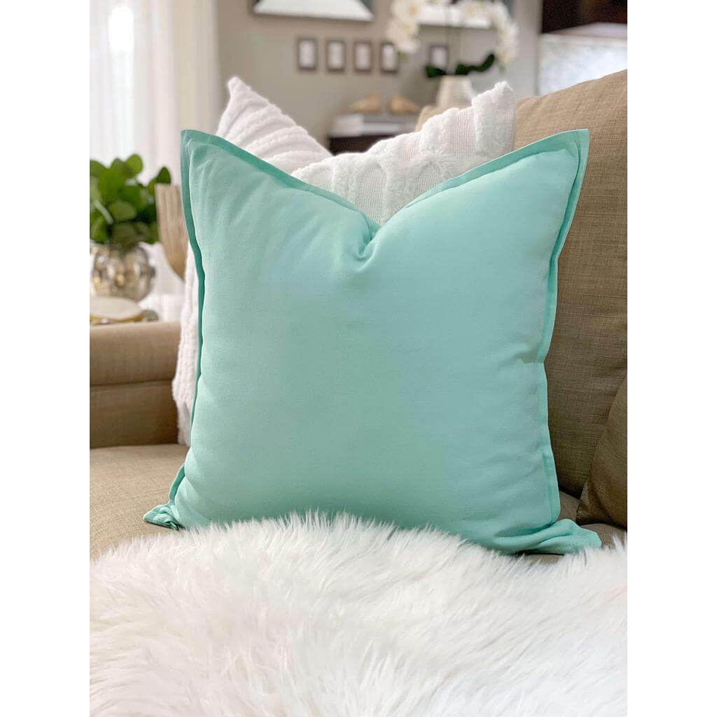 Forro de Cojin verde menta de algodón