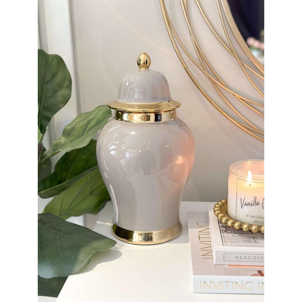 Ginger Jar Gris y Dorado