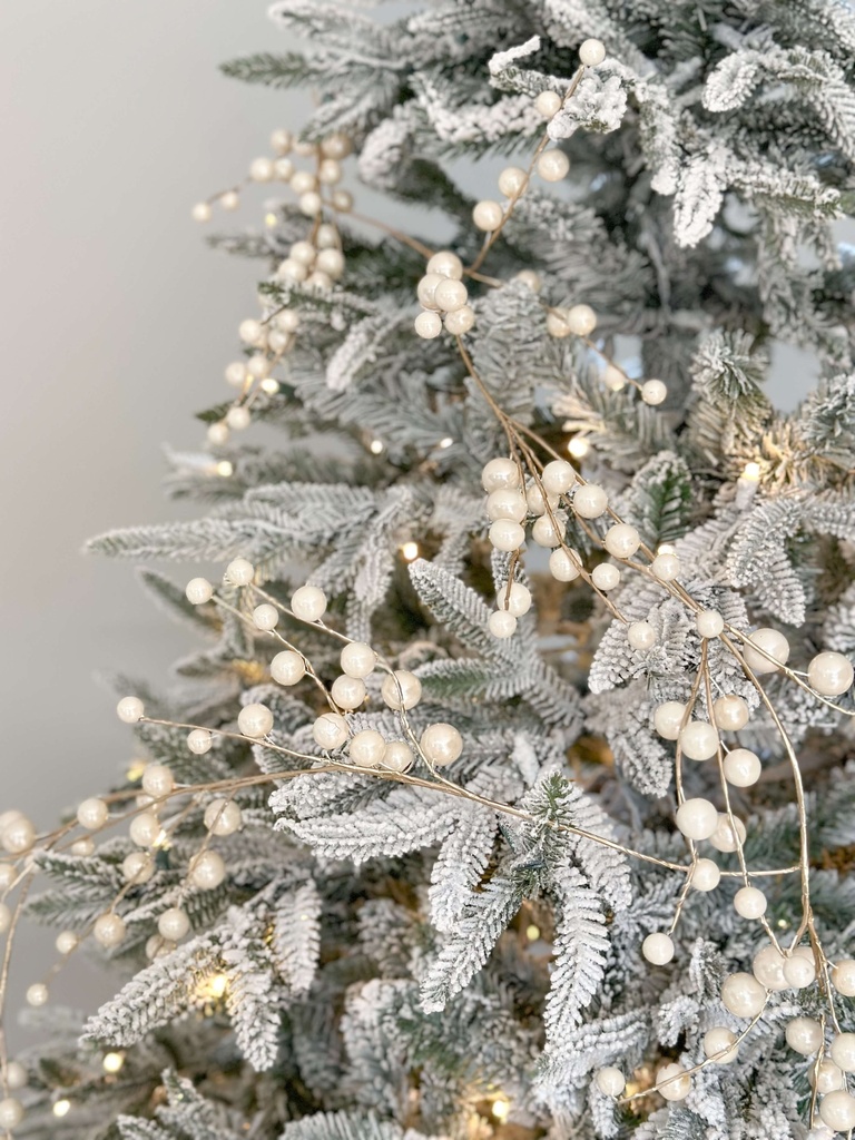 Guirnalda dorada perlas ivory