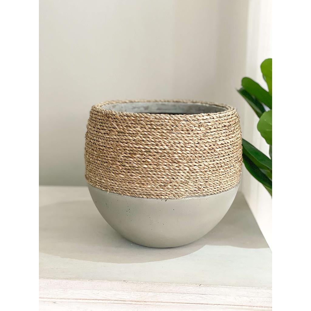 Macetera de concreto y jute