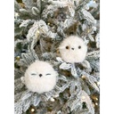 Set de 2 búhos fluffy blancos