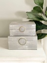 Set de 2 cajas decorativas gris