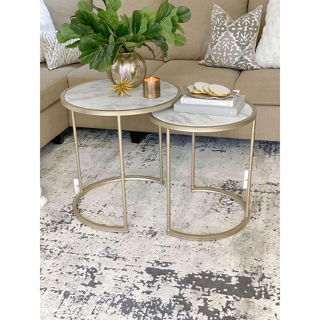 Set de 2 mesas de Marmol