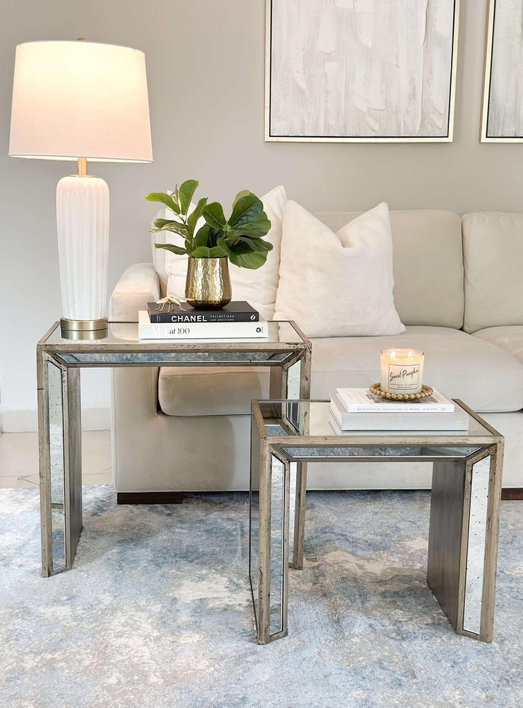 Set de 2 mesas espejadas