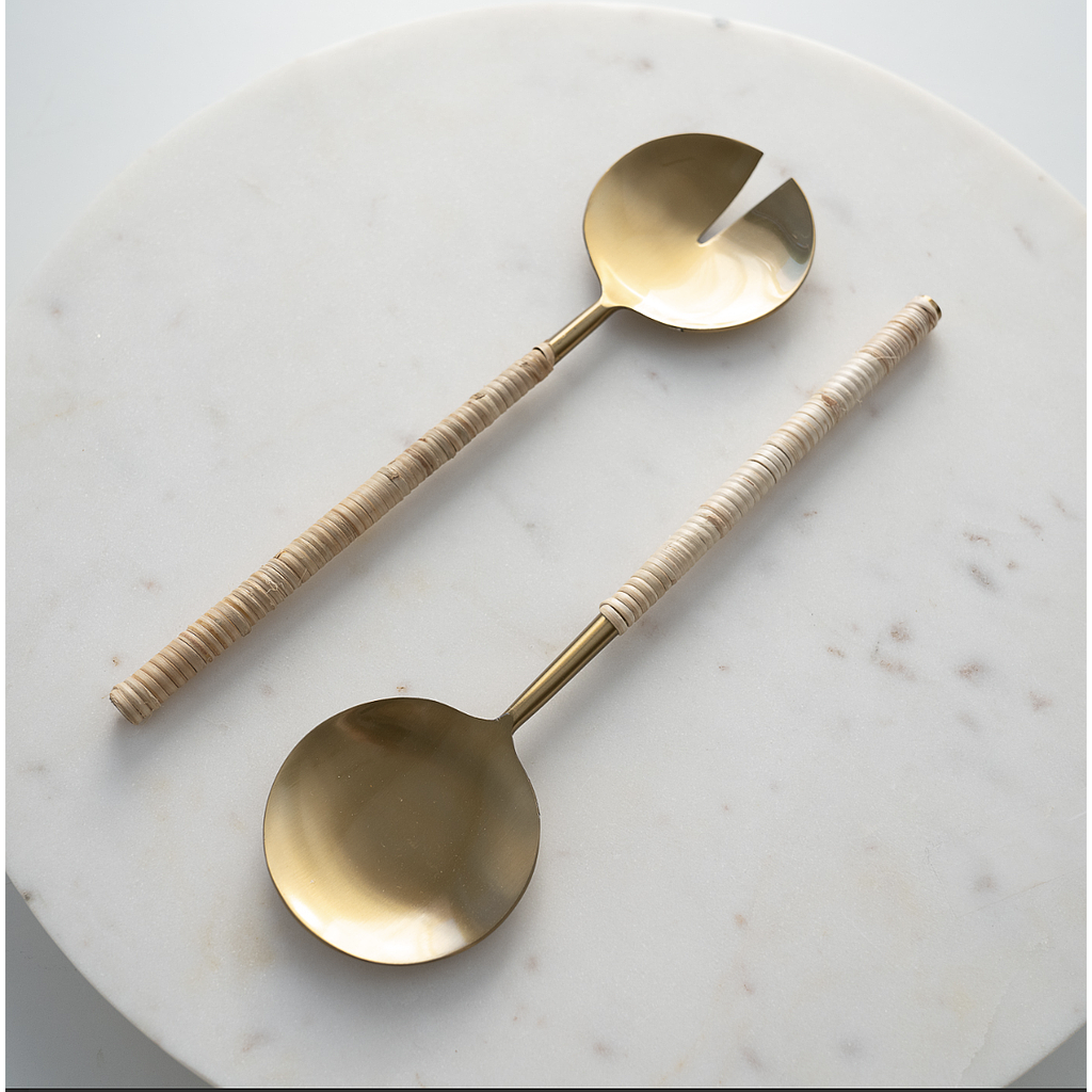 Set de 2 utensilios para servir de jute