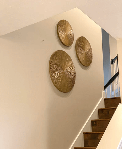 Set de 3 discos de madera dorados