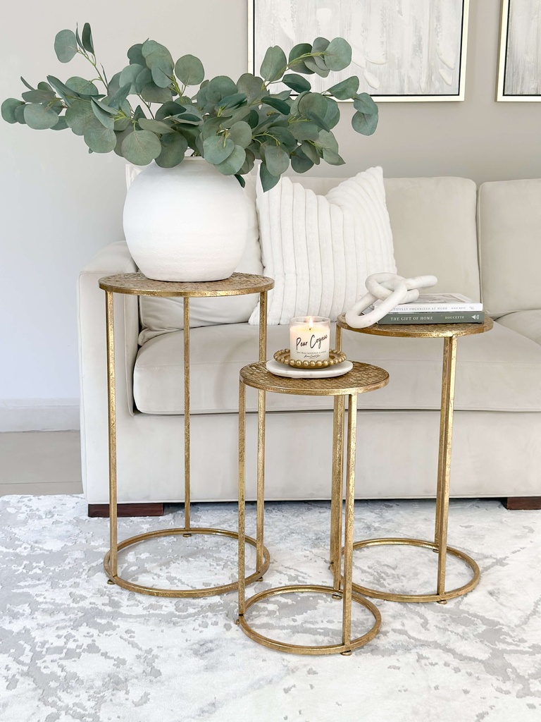 Mesas de Metal Doradas