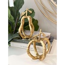 Set de 2 frutas de metal (Dorado y plateado)