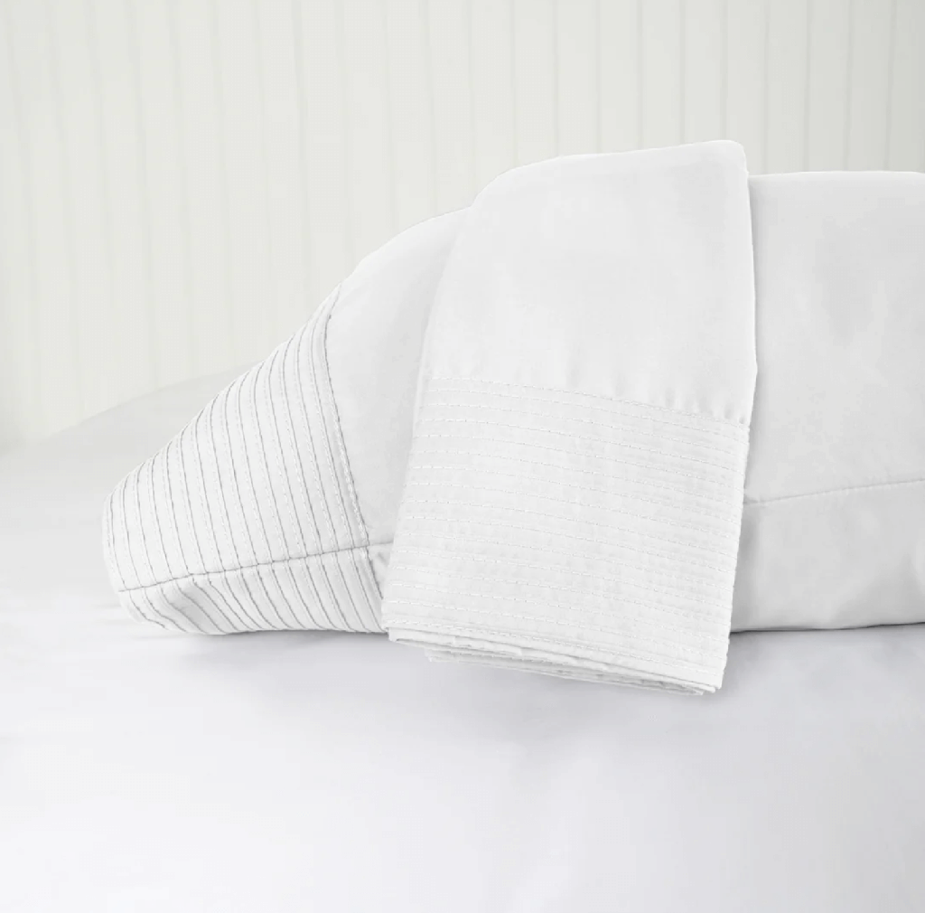 Set de 2 fundas plisadas blancas