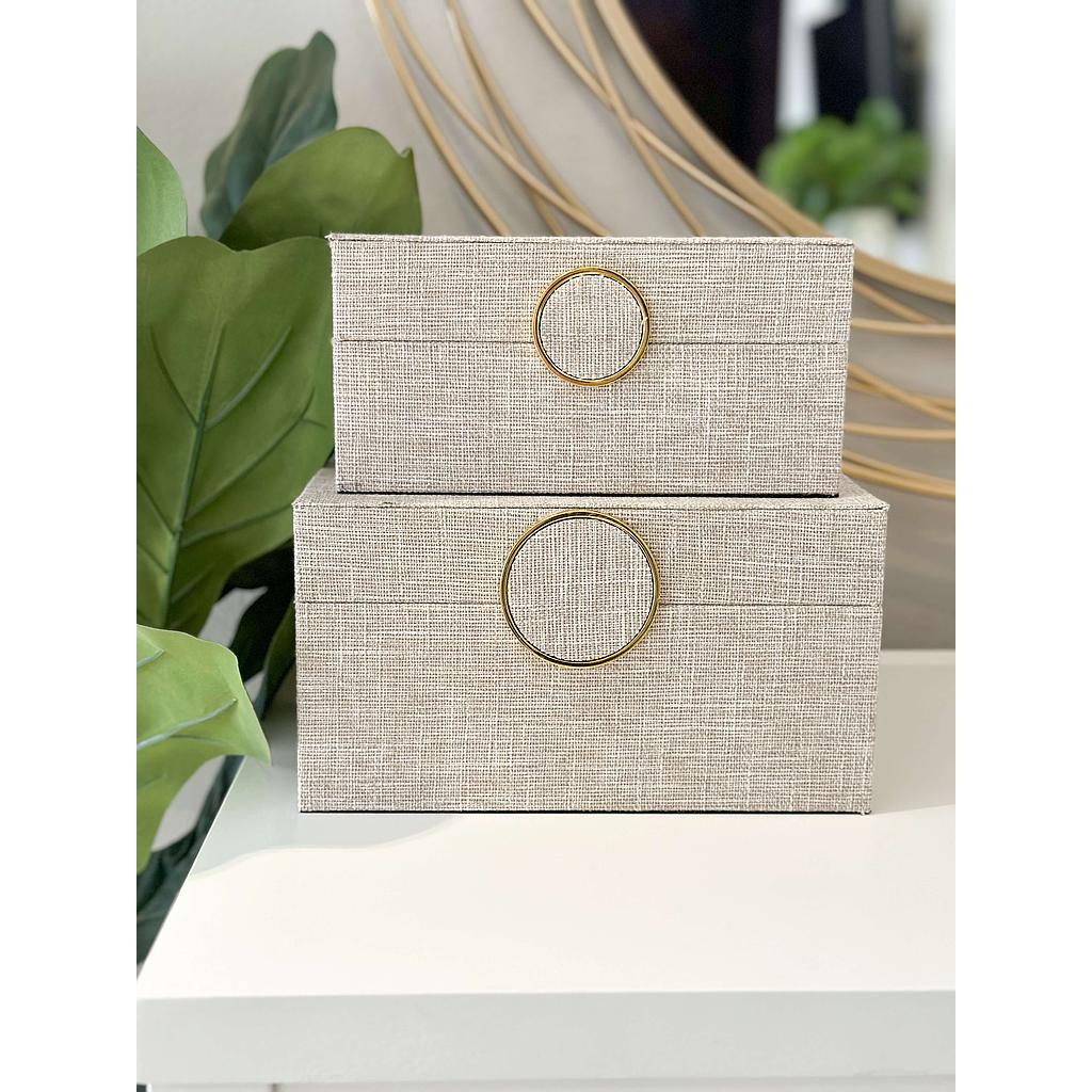 Set de 2 cajitas de lino