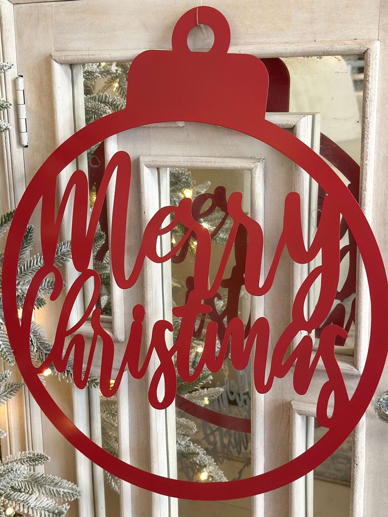 Rotulo navideño rojo