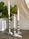 Set de 3 candelabros plateados beaded