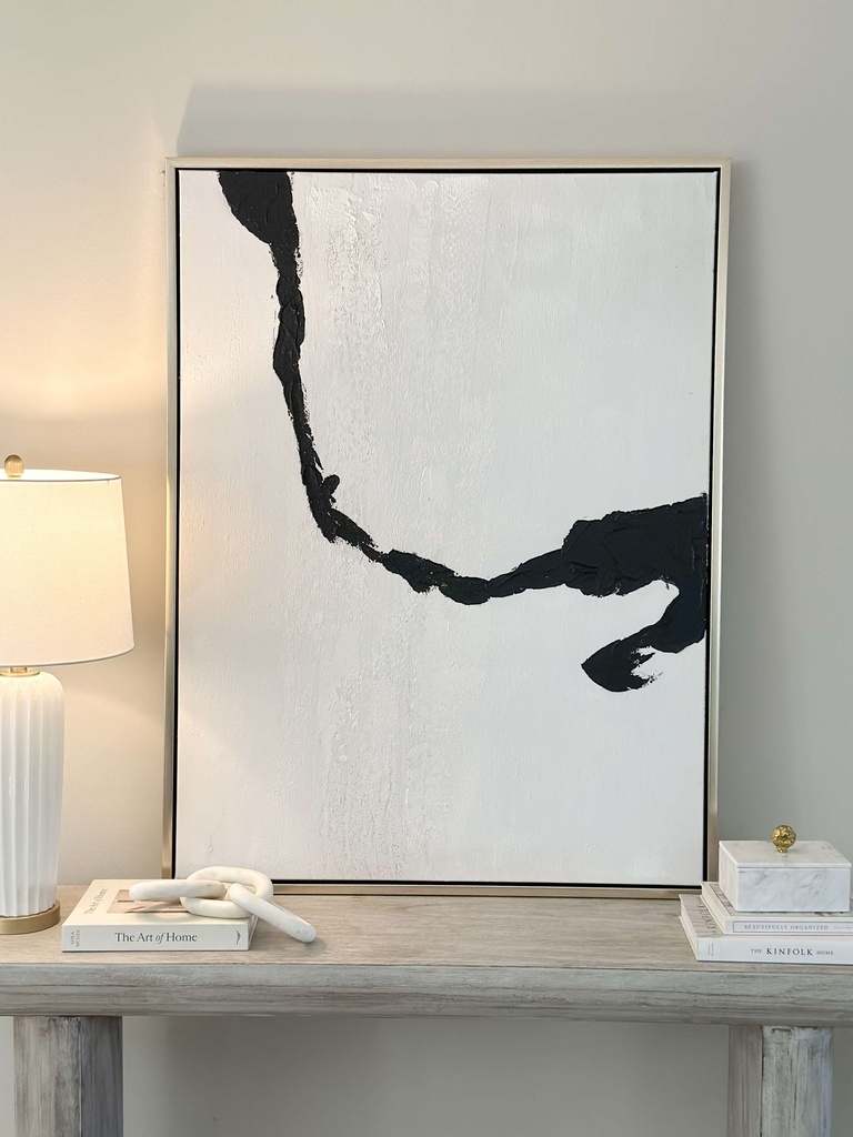 Cuadro abstracto blanco y negro