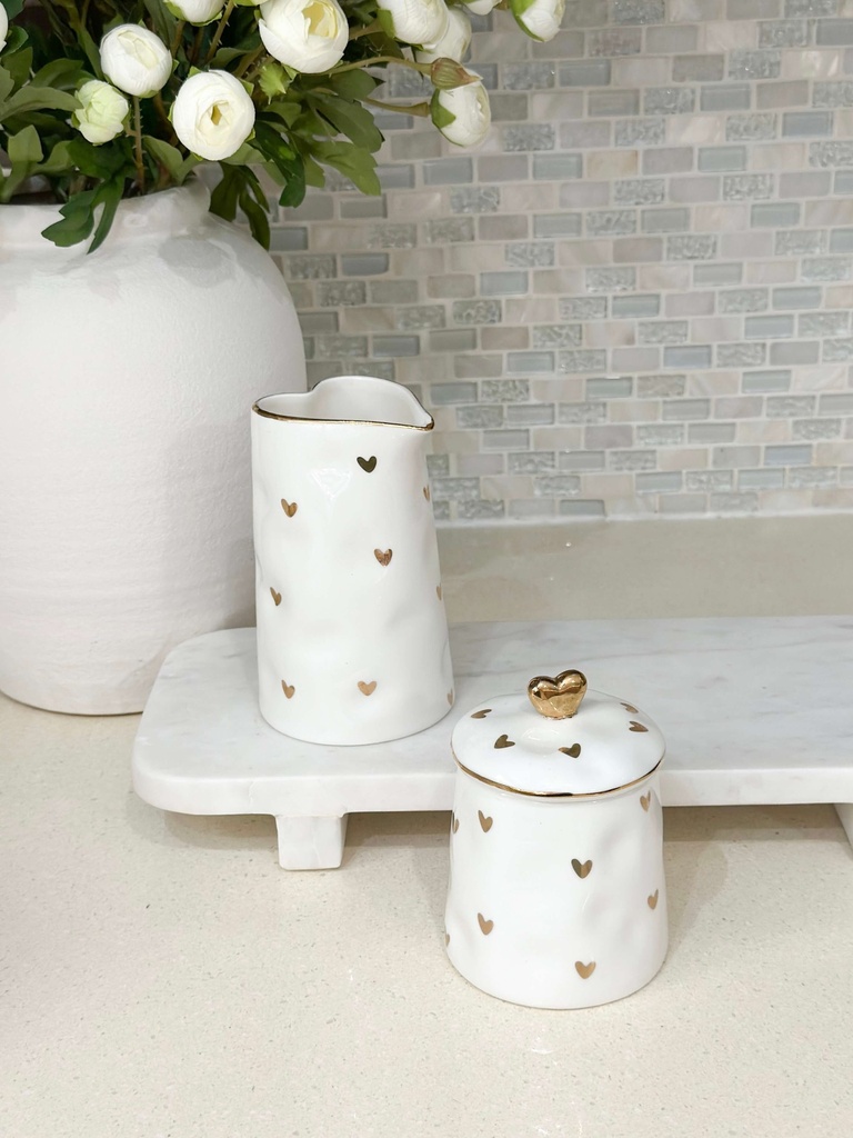 Set pichel y azucarera de corazones