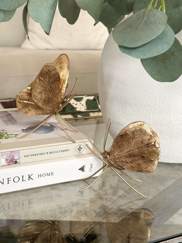 Set de 2 mariposas con alas de hoja