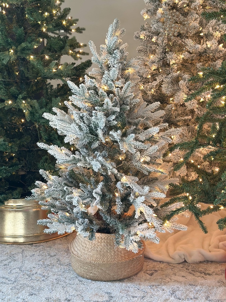 Arbol nevado 4 pies con luz