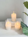 Set de 3 candelas led de cera y vidrio