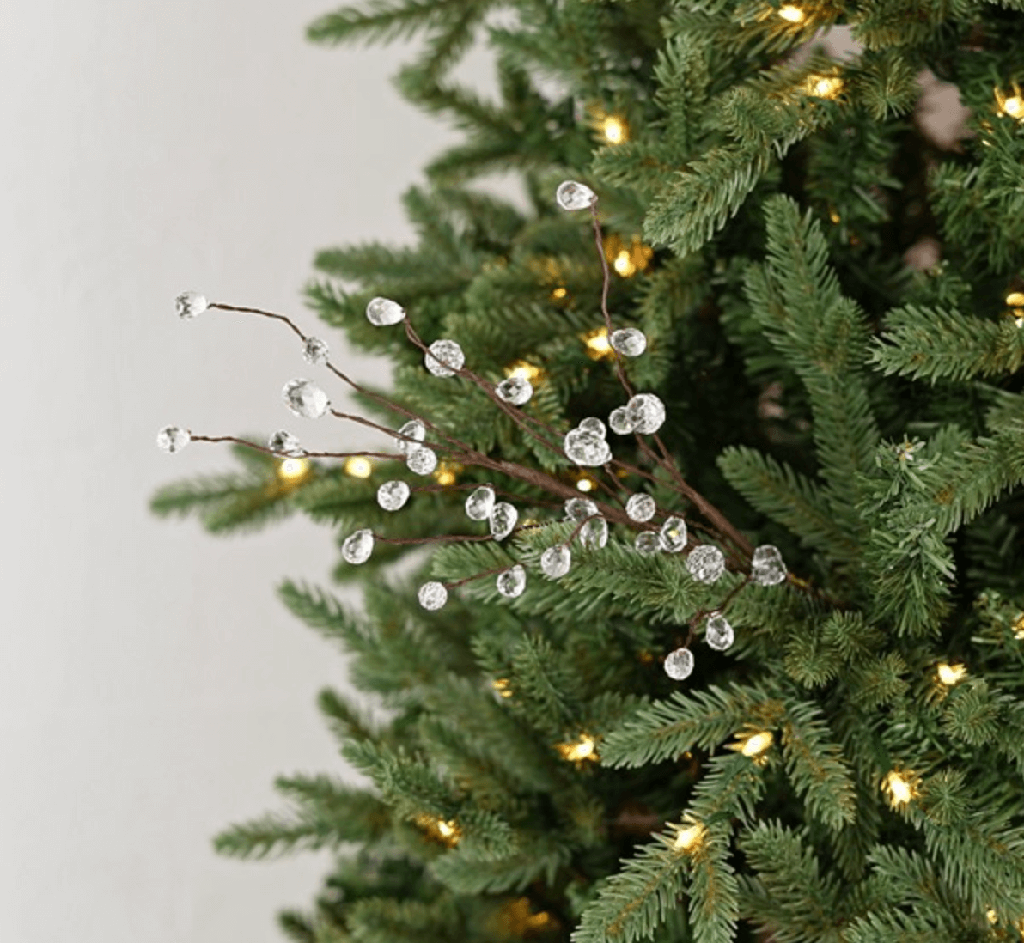 Rama de cristales transparente