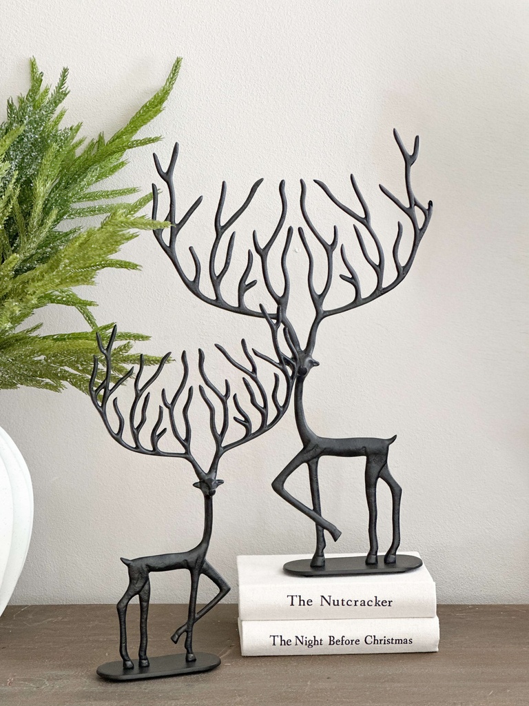 Set de 2 venados negros de metal