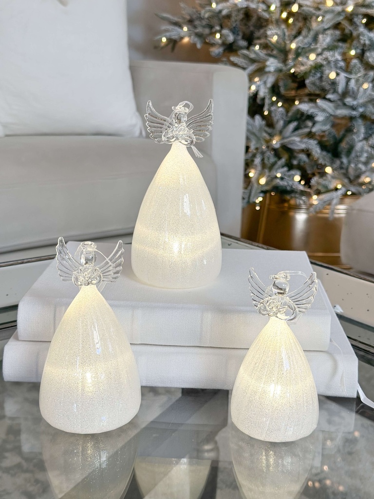 Set de 3 angeles con luz led