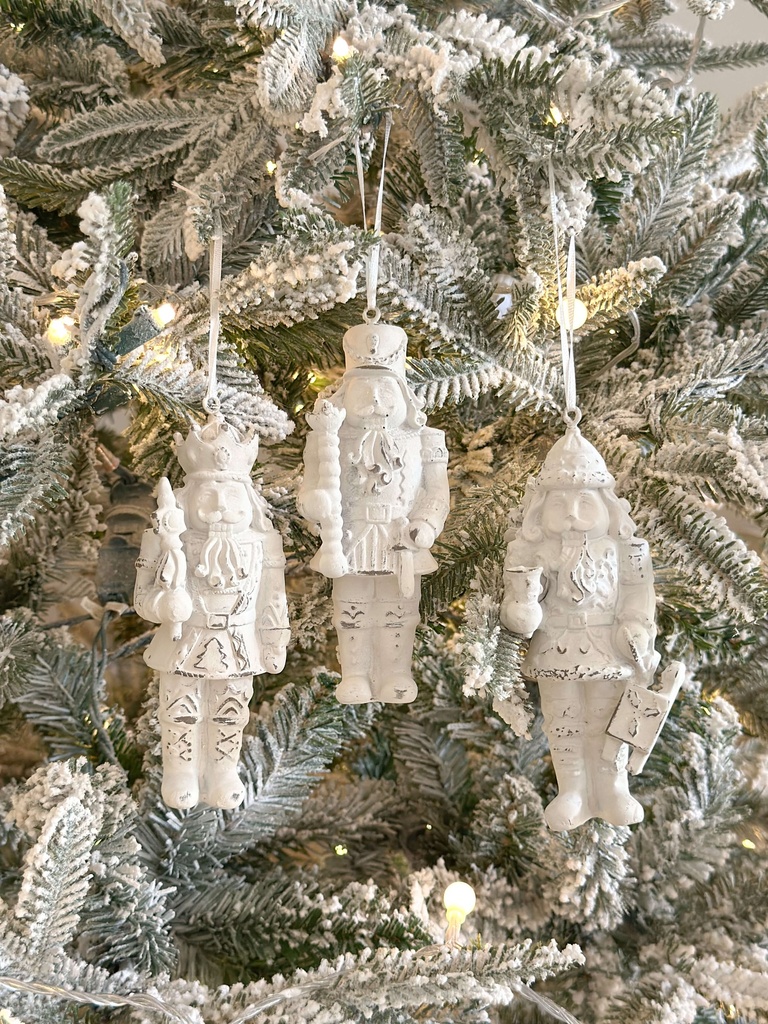 Set de 3 mini nutcrackers blanco lavados