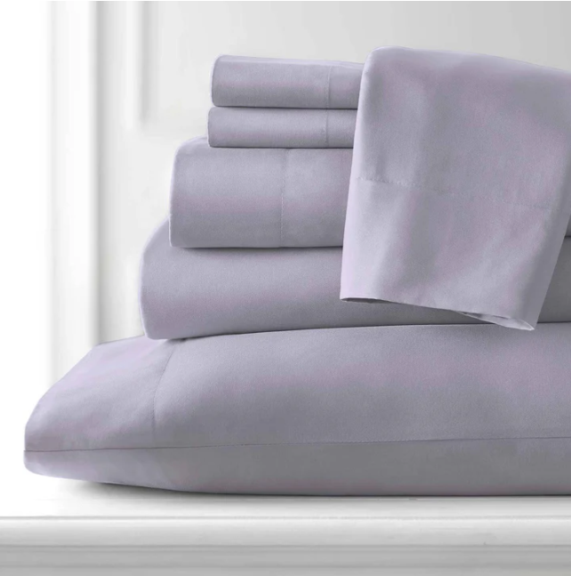 Juego de sabanas lila palido lisas