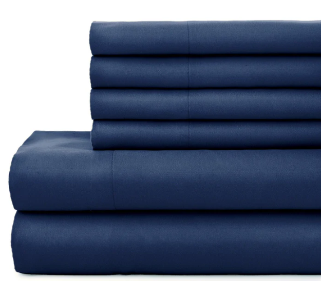 Juego de sabanas azul navy lisas twin