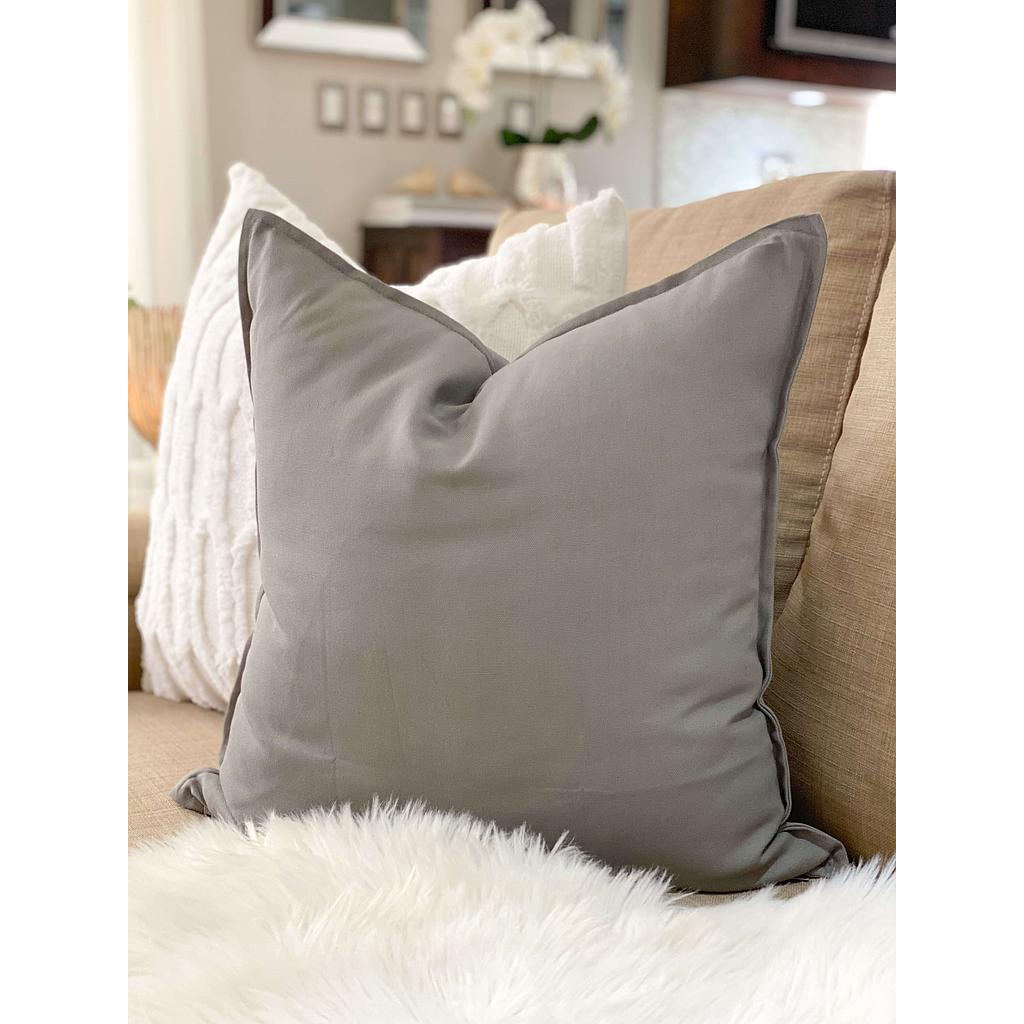 Forro de cojin gris de algodon