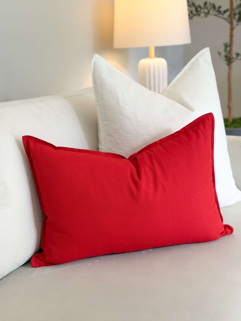 Cojin lumbar rojo algodon