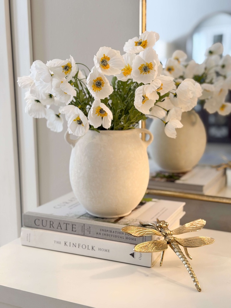 Bunch de 3 ramas poppy blancas