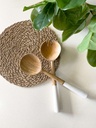 Set de 2 utensilios de madera y marmol