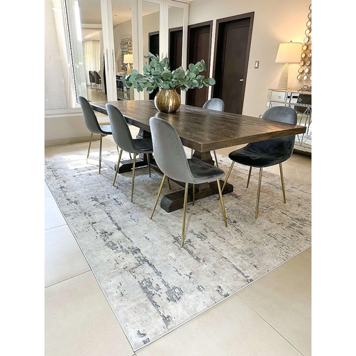 Alfombra abstracta Taupe y azul Quarry