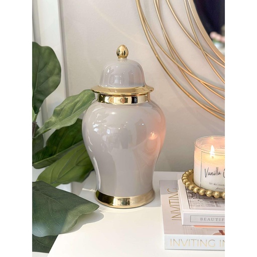 [91442] Ginger Jar Gris y Dorado