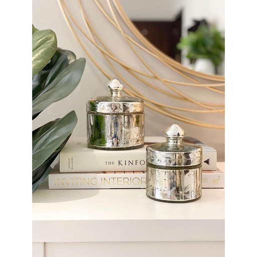 Mercury glass Candy Jar