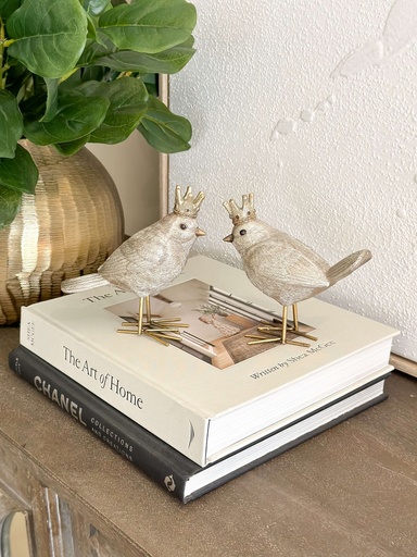 [XC6277A] Pajaro champagne con corona