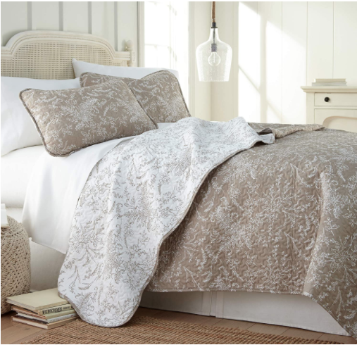 Quilt set oversized ramas taupe