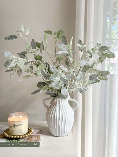 [XAS864-SG] Rama de eucalito nevado con semilla