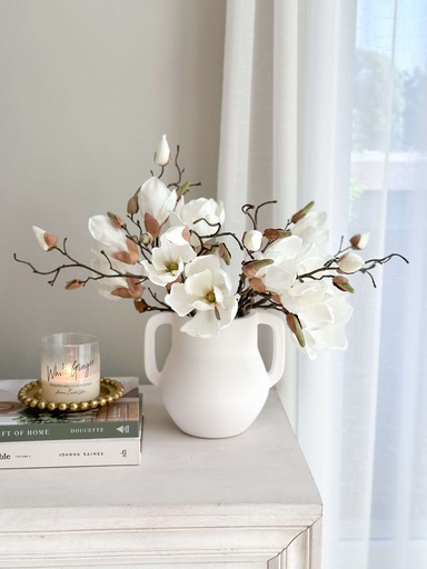 [XF109-C] Rama de magnolia tallo cafe