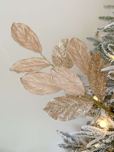 [95427] Rama hoja de magnolia velvet con escarcha