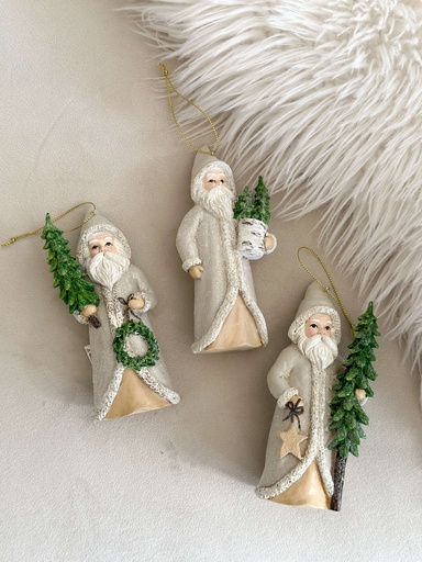 [4407003] Set de 3 ornamentos de santa