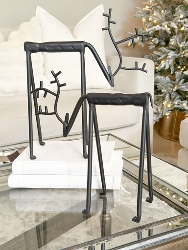 [PDES23003] Set de 2 Venados negros altos de metal