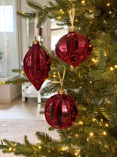 [94669] Set de 3 ornamentos Burgundy