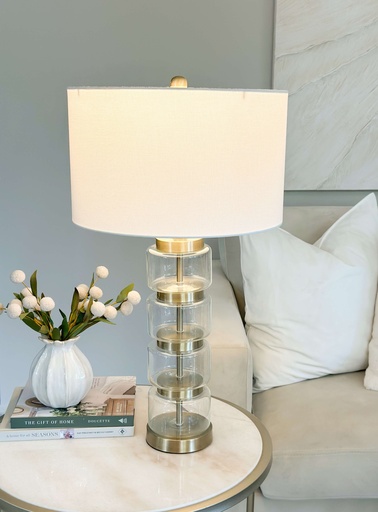 [15493] Lampara dorada y vidrio transparente