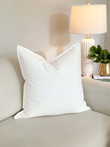 Forro de Cojin Euro blanco de lino
