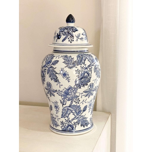 [8993] Ginger Jar Azul y Blanco