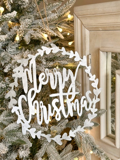 [SA10745] Rotulo navideño plateado