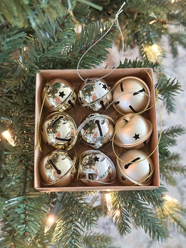 [J8243SGO] Set de 9 cascabeles decorativos